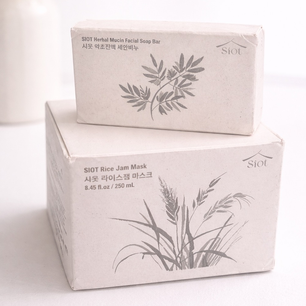 ✨ SIOT Korean Skincare Bundle – Rice Jam Mask + Herbal Mucin Facial Soap